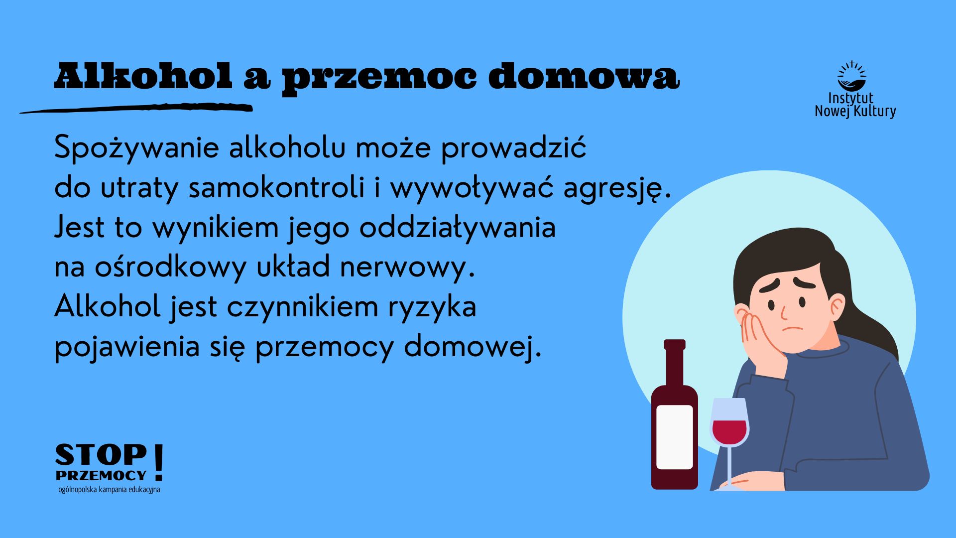 Plakat - Alkohol a przemoc domowa